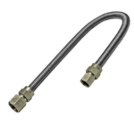 Flextron Gas Line Hose 1/2'' O.D. x 30'' Length 1/2" x 3/8" FIP Fittings, Stainless Steel Flexible Connector FTGC-SS38-30E